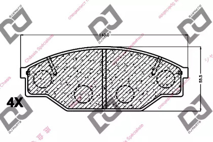 Комплект тормозных колодок DJ PARTS BP1002